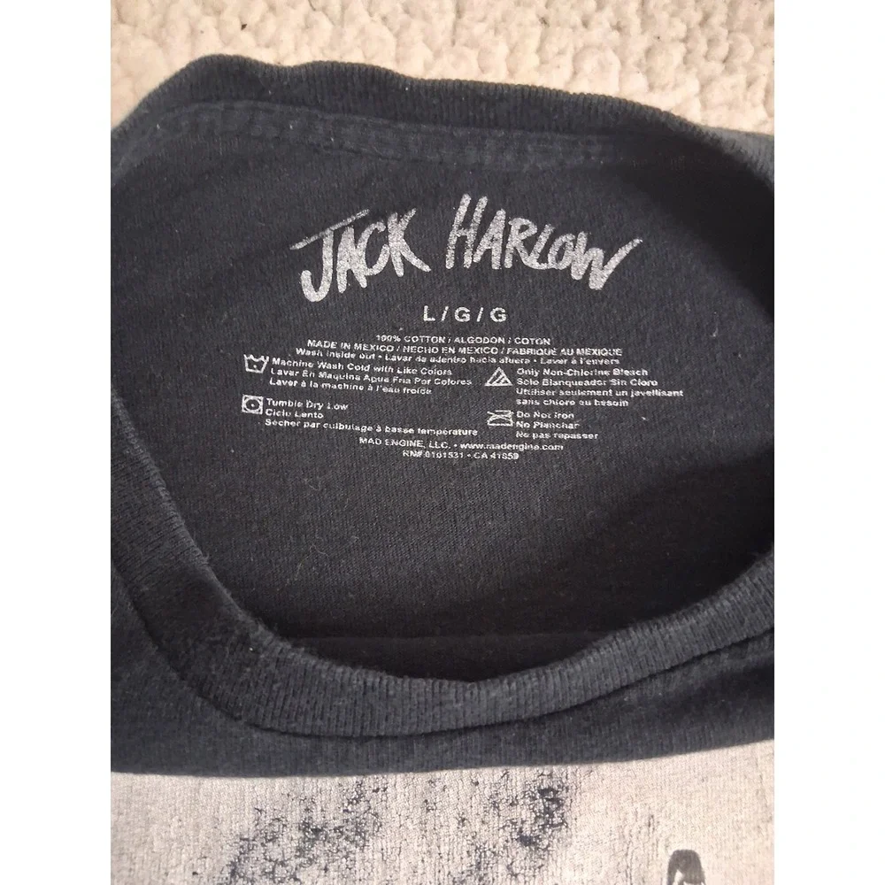 Jack Harlow Distressed Album Cover Black Graphic Tee Large